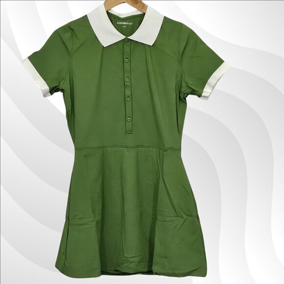 2/$50 WeWoreWhat Polo Dress Court Green & Optic White Size XL | Sporty Style - Picture 3 of 8